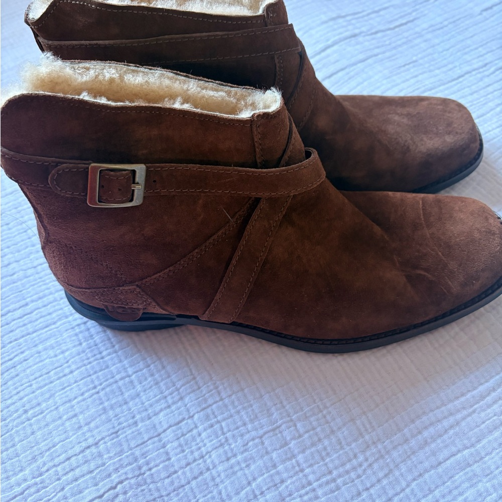 UGG Brown Ankle Boots with Buckle